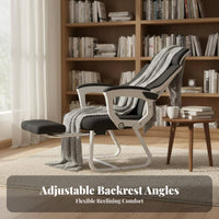 Reclining Sled Base Chair Extendable Footrest Office Furniture for Study Room