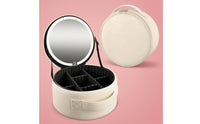 Adjustable Brightness Travel Makeup Bag with Light Divided Compartments Makeup Case with Mirror Hard-Sided Personal Care Storage 3 Color Temperatures