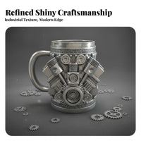 Multi-Functional Decoration Engine Mug Great Gift Idea 3D Mechanical Engine Cup for Car Enthusiasts, Mechanics, Man Cave, Workshop, Desktop