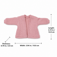 Dolls Clothes, White Knit V-Neck Doll Cardigan, Loose Fit Baby Doll Cardigan for 18 Inch Dolls, Pretend Play