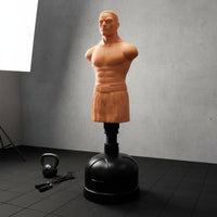Fillable Base Silicone Man Sandbag Long-Lasting Freestanding Punching Training Partner Heavy-Duty Human Torso Striking Target Quick Rebound for Combat Artists, Fitness Enthusiasts, Beginners, Home Gym, Dojo, Garage, Office