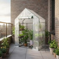 Heat Retention PE Greenhouse Tent Easy to Assemble Walkplant House Movable Portable Greenhouse Space Saving for Winter, Outdoor