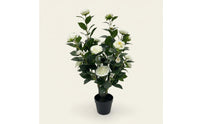 Artificial Rose Tree-Like Faux Rose Potted Verdant Foliage Faux Potted Plant for Entryway