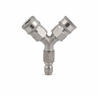 Stainless Steel Y-Shaped Connector Metal Body Three-Way Connector Pressure Washer Adapter Sturdy