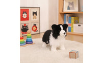 Realistic Border Collie Stuffed Stuffed Animal Lifelike Border Collie Stuffed Animal Soft Stuffed Toy with Faux Fiber Flossy for Dog Lovers, Kids, Toddlers, Playroom, Bedroom, Nursery