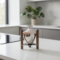 Coffee-Themed Sculpture with Wood Modern Coffee Station Decoration Minimalist Tabletop Ornament for Home Baristas, Kitchen Counter