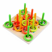 Hoop Stacking Board Occupational Wooden Hoop Insert Board Color Sorting Therapeutic Equipment for Children with Cerebral Palsy