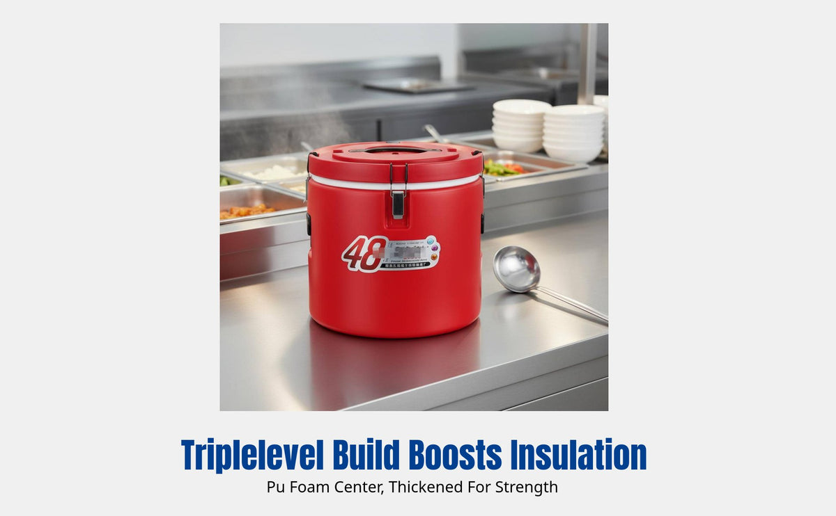 Stainless Steel Insulated Container, Removable Inner Liner, Large Capacity, Commercial Food Storage for Restaurant, Canteen