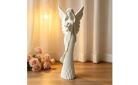 White Angel Figurine Tabletop Angel Figurine with Wings Resin Sculpture Decorative for Collectors, Shelf
