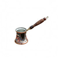 Handmade Turkish Coffee Pot Floral Pattern Copper Cezve