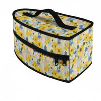 Zippered Iron Storage Bag Top Handle Floral Iron Bag Black Trim
