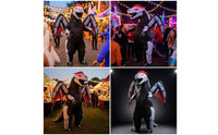 Skeleton Dragon Costume Novelty Skeleton Dragon Suit Oversized Inflatable Costume for Teens
