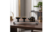 Chinese Tea Set Footed Cups Dark Tea Set Curved Spout Ceramic Ware