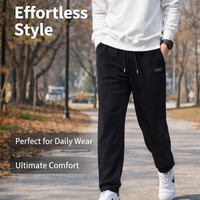 Mens Tracksuit Bottoms with Fleece Lined Interior for Winter Warmth, Tapered Joggers with Elastic Waist and Ankle Cuffs