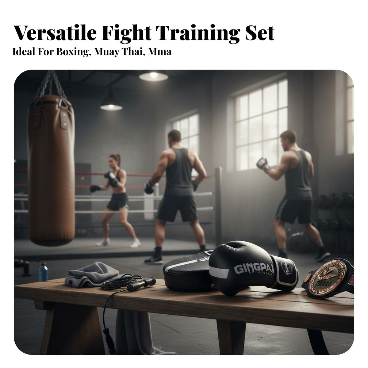 Wear-Resistant PU Leather Boxing Gloves and Pads Set High-Density Foam Padding Punching Mitts and Gloves Combo Long-Lasting Combat Arts Training Kit Adjustable Wrist Support for Adults, Women, Beginners, Muay Thai, Gym, Home Workout
