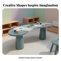 Kids Table and Chair Set Child Design Children's Art and Craft Desk Rounded Edges Wooden Play Table Set for Young Children, Daycare, Classroom