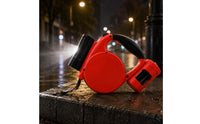 Retractable Dog Leash Nylon Locking Retractable Leash Walking Lead Anti-Slip Grip Pet Gear Built-in Flashlight