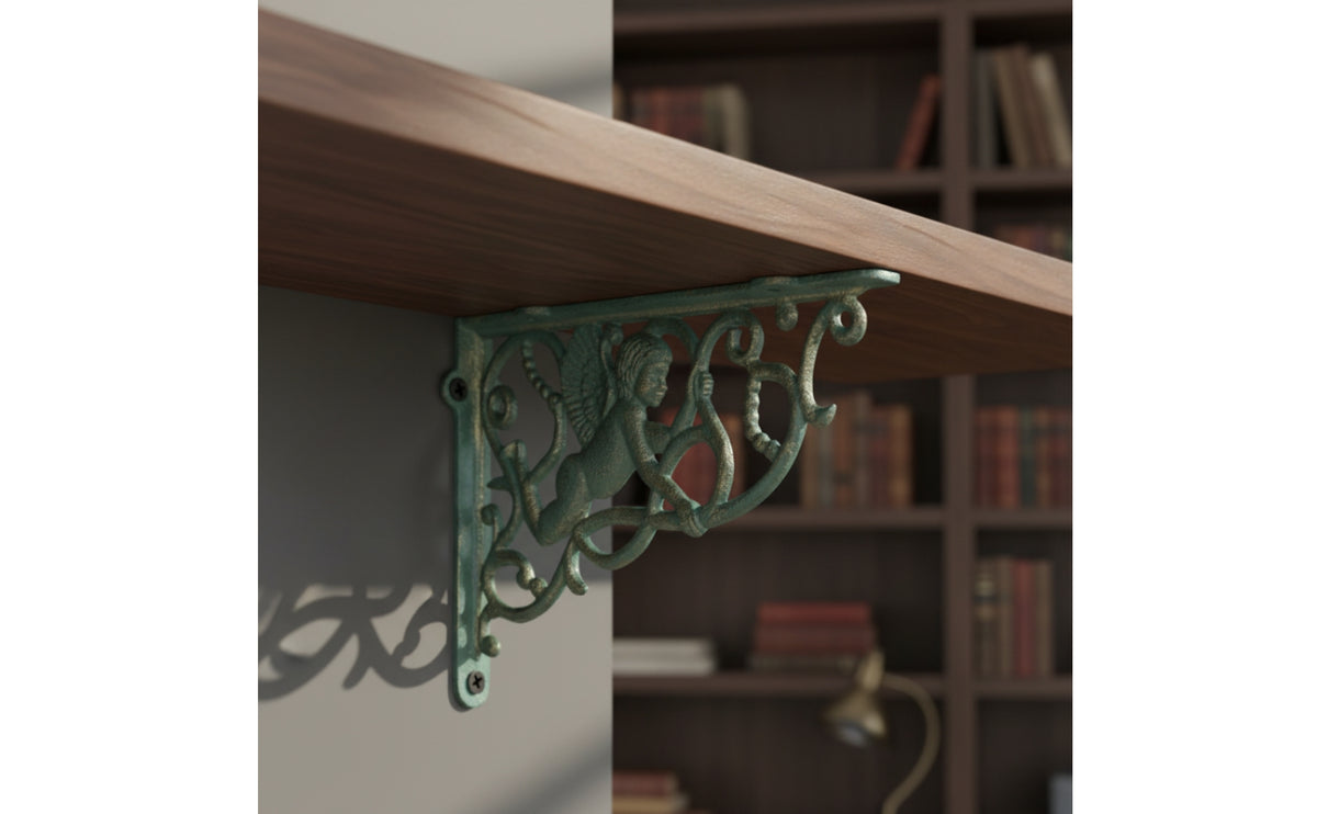 Cast Iron Shelf Bracket Vintage Shelf Bracket with Scroll Design Decorative Brackets for Crafters and Builders, Wall-Mounted Shelves, Home Decor