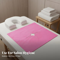100 Pieces Hygienic Beauty Bed Hole Towel Soft & Comfortable Disposable Face Cradle Cover Skin-Friendly for Spa Professionals, Spas