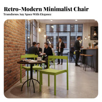 Stackable Molded Seat Retro Design Armless Stacking Chair Single-Piece Molding Guest Seating for Cafe Owners, Homeowners, Dining Room, Restaurant