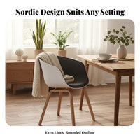 Modern Design Single Cushisingled Seat Soft Upholstery Upholstered Shell Chair Curved Backrest Seating Furniture Thickly Padded for Business Owners, Interior Designers, Dining Room, Reception Area, Kitchen, Bedroom