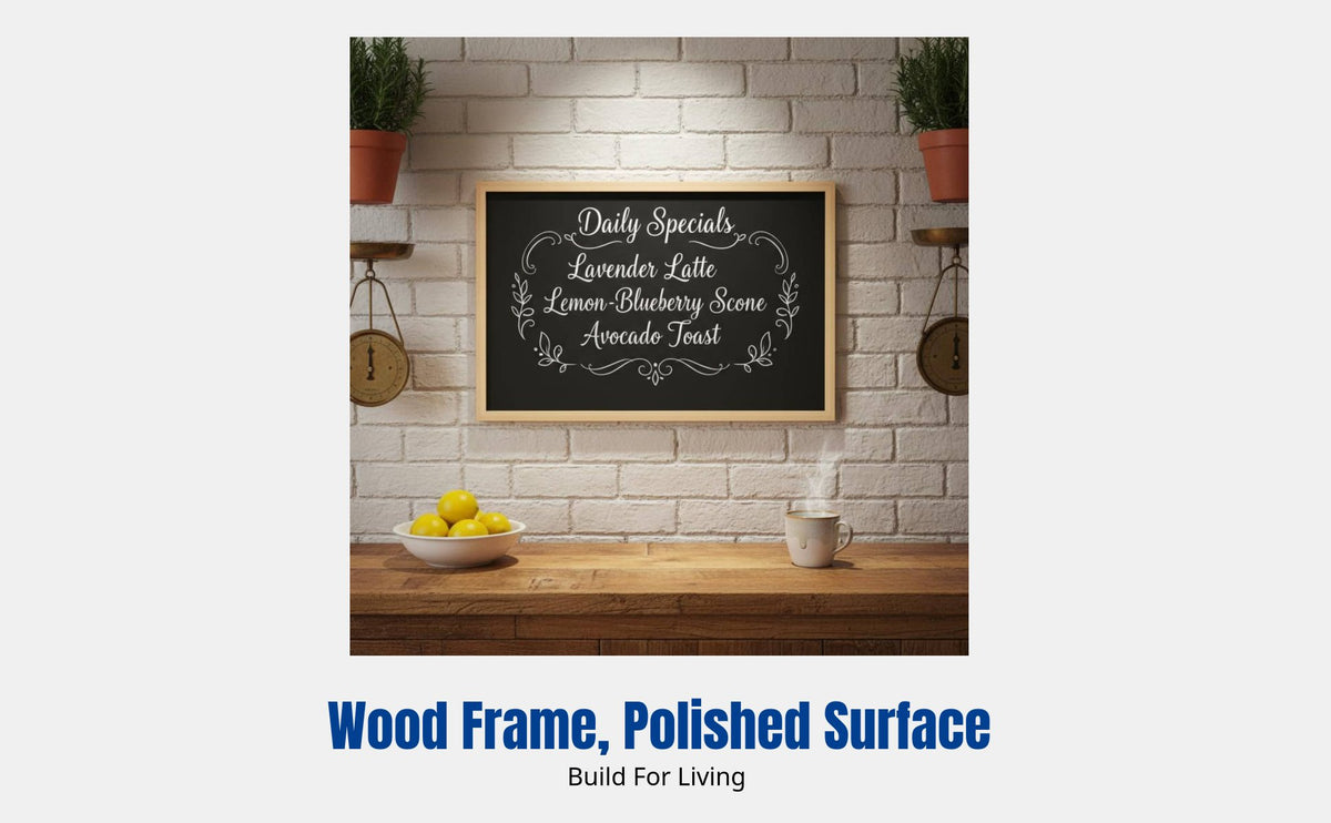 Wooden Frame Blackboard Display Board, Magnetic Chalkboard, Portable Hanging Writable Panel