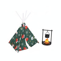 Dollhouse Cone-Shaped Tent Detailed Miniature Camping Set Creative DIY Miniature Campfire Model for Collectors, Diorama