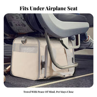 Airline Approved Collapsible Pet Carrier Foldable Expandable Pet Tote Adjustable Shoulder Strap Pet Transport Bag Breathable Mesh for Small Dog Owners, Travelers, Air Travel, Veterinarian Visits, Car Trips, Outdoor