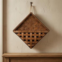 Geometric Wall Basket Brown Finish Wall Hanging Basket Easy to Hang