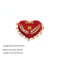 Ribbon Streamers Wedding Car Flower Bouquet Gold Accent Wedding Car Decoration Bow Style Heart Floral Arrangement for Celebration