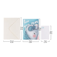 Appreciation Gift Mother's Day Card Includes Envelope Elephant Greeting Card for Mom, Birthday