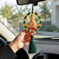 Lucky Lotus Luminous Deer Car Ornament for Good Fortune and Safety
