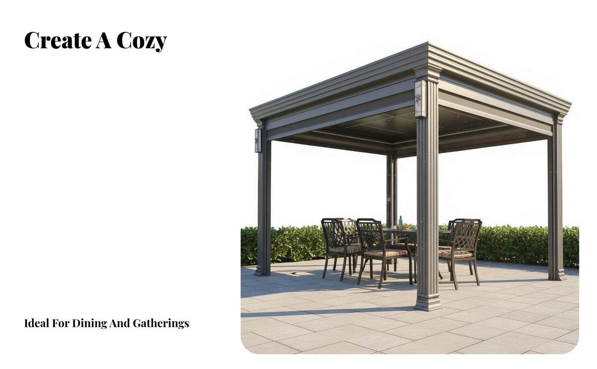 Modern Garden Gazebo Heavy Duty Aluminum Pergola Rustproof Waterproof Outdoor Canopy for Property Managers, Business Owners, Courtyard, Backyard, Deck
