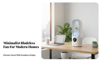 Bladeless Cooling Fan Quiet Personal Air Chiller Low Noise Personal Individual Cooling Chiller for Office Workers, Adults, Desktop, Bedroom