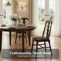 French design Upholstered Wooden Armchair durable Wood Frame Dining Seat Retro Design Indoor Furniture Ergonomic Backrest for Adults, Homeowners, Living Room, Home Office, study alcove, Restaurant