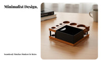 Universal Fit 51-58mm Espresso Station with Knock Box All-in-Single Portafilter Holder Station Elegant Design for Cafe