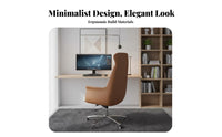 Ergonomic Design High-Back Rolling Armchair Height Adjustable Upholstered Executive Chair Thick Cushion Office Furniture Padded Armrests for Executives, Students, Conference Room