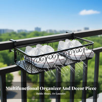 Over-the-Railing Utility Rack tool-free Installation Household Organizer for Deck