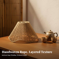 Straw Hat Lampshade Handwoven Design Artful Imperfection Hanging Light Retro Influenced Woven Pendant Light for Restaurant Owners, Bar Counter