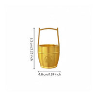 Initial Pail of Gold Ornament Polished Finish Golden Ingot Pail Meaningful Gift