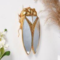 Gold Resin Cicada Shaped Wall Mirror Decoration