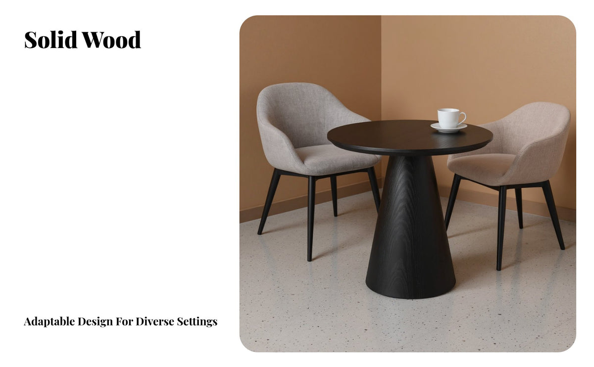 Round Wooden Table Minimalist Design Round Pedestal End Table Wood Grain Small Wooden Plant Stand for Reception Area, Living Room, Home Office