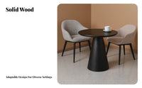 Round Wooden Table Minimalist Design Round Pedestal End Table Wood Grain Small Wooden Plant Stand for Reception Area, Living Room, Home Office