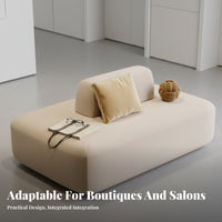 Creative Design Double-Sided Curved Settee Modern Design Upholstered Reception Bench Padded Cushion Guest Seating Space-Efficient for Interior Designers, Business Owners, Beauty Salon, Waiting Room, Retail Retail Outlet, Small Areas