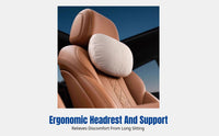 Synthetic Bio-Fiber Car Headrest Pillow, Suede Neck Support, Universal, Ergonomic, Four Seasons