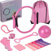 13 Pieces Multi-Level Resistance 13 Piece Home Workout Kit Portable Pilates Circle Circle Set Non-Slip Full Body Exercise Set Sturdy Fiberglass for Travel
