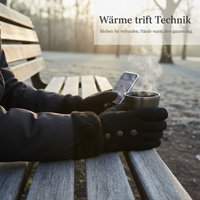 Winter Warm Double-Layer Cashmere Knit Gloves with Touchscreen Function