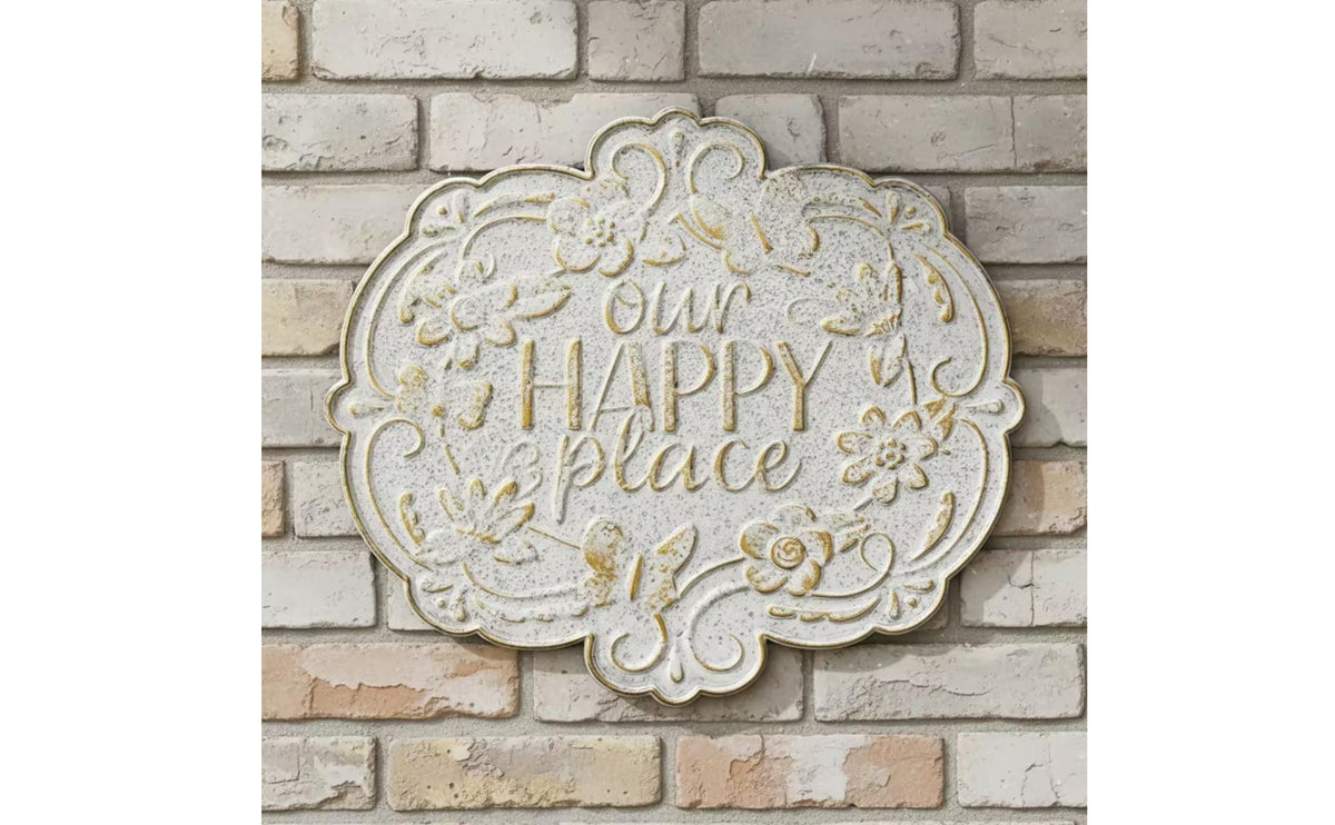 Metal Plaque with Frame Vintage Patio Sign Rustic Decorative Wall Plaque for Patio