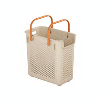 Large Capacity Laundry Hamper with Wheels Multi-Functional Rolling Laundry Basket Space Saving Plastic Clothes Hamper Wheels Easy to Clean for Bathroom, Dorm Room, Closet