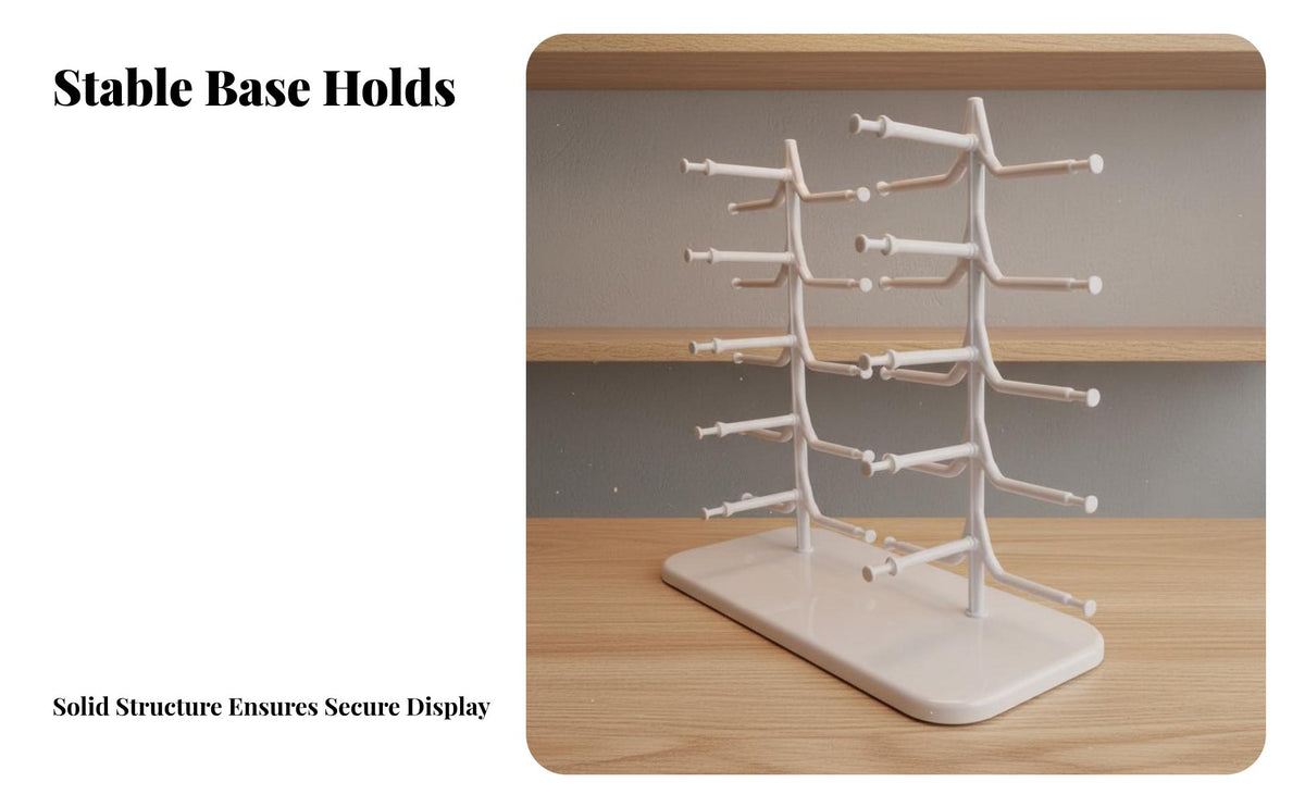 10 Pair Glasses Display Simple Stand To Install 10-Pair Sunglasses Stand Space-Saving 2-Row Eyeglass Rack for Opticians, Retailers, Retail Store